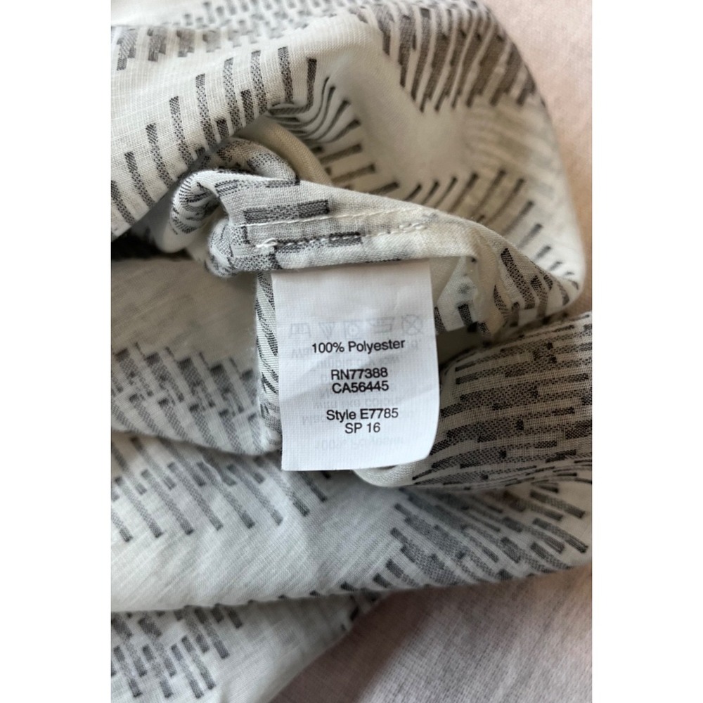 J. Crew Chevron Semi-Sheer Black & White Blouse Womens sz M Chic Spring Office - Picture 9 of 16